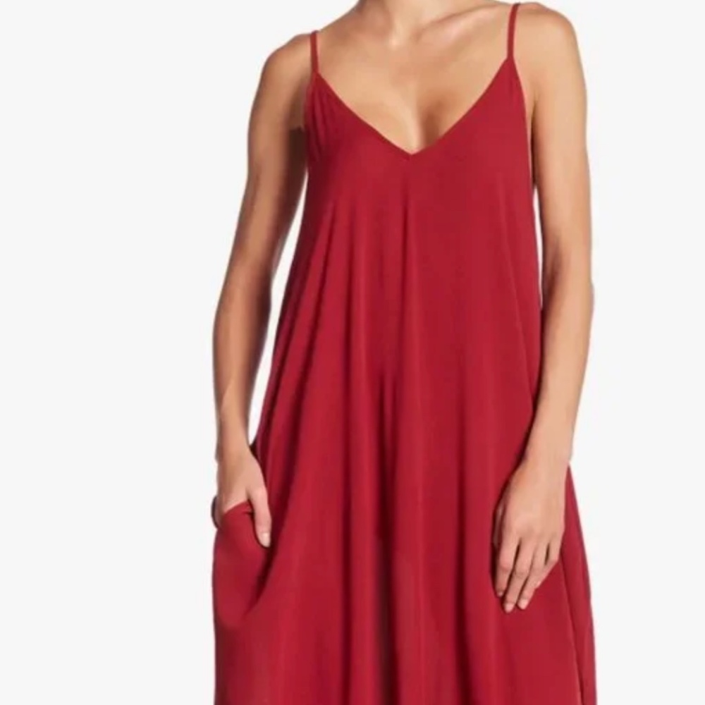 Red Gauze Maxi Dress - Merlot, S/M